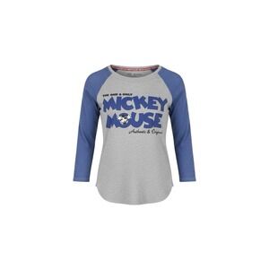 DISNEY PARKS Mickey Mouse Youth Raglan Shirt Kids Small Blue Gray